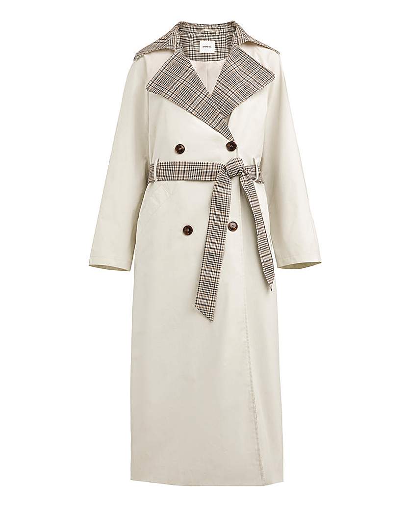 Cream Checked Mix Trench