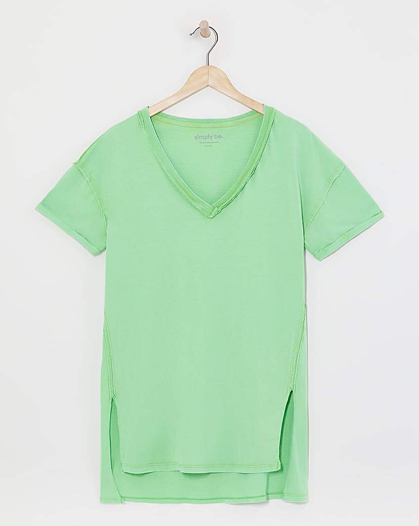 Simply Be Oversized V Neck T-Shirt