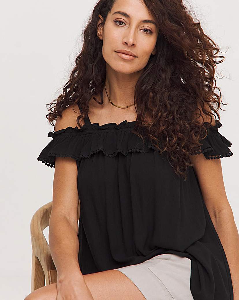 Ruffle Bardot Top