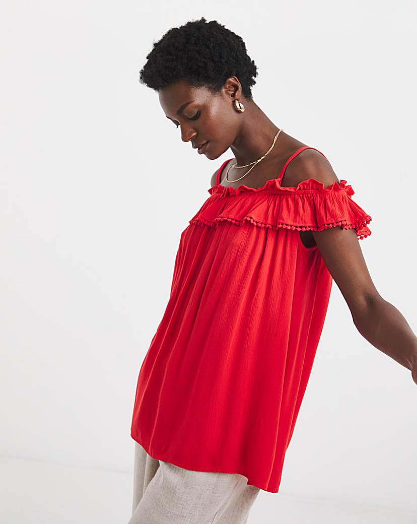 Ruffle Bardot Top