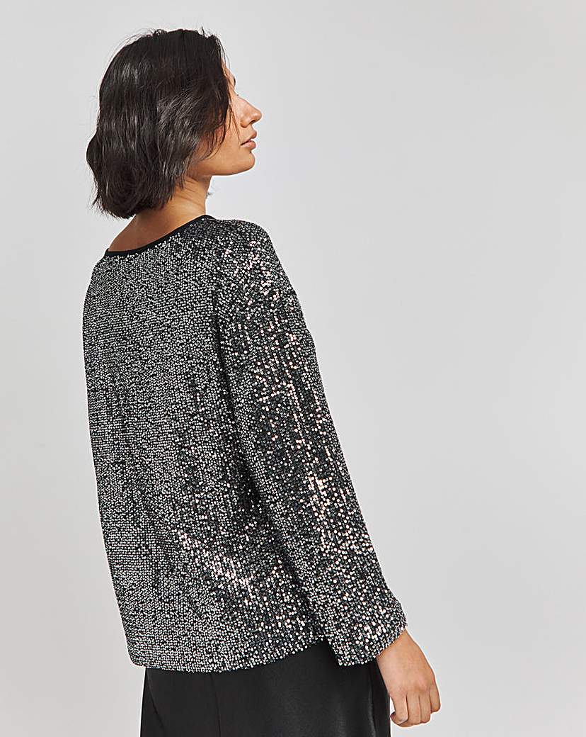 Linear Sequin Top