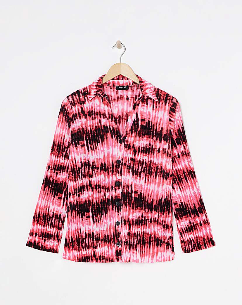 Pink Tie Dye Plisse Shirt