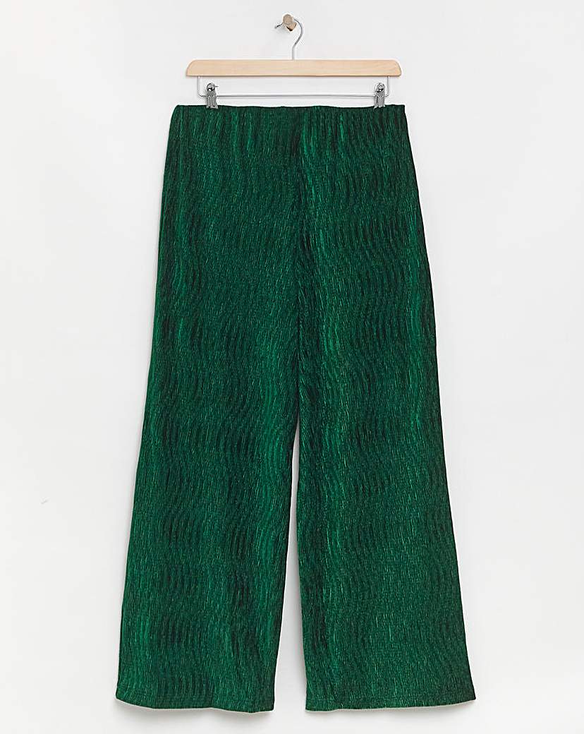 Velvet Crinkle Wide Leg Trousers