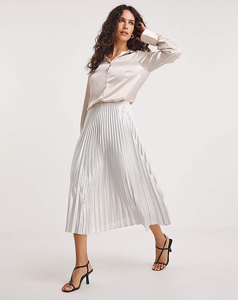 Pleated Midi Skirt