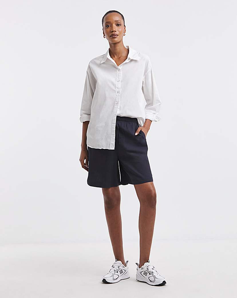 New In - Linen Mix Knee Length Shorts