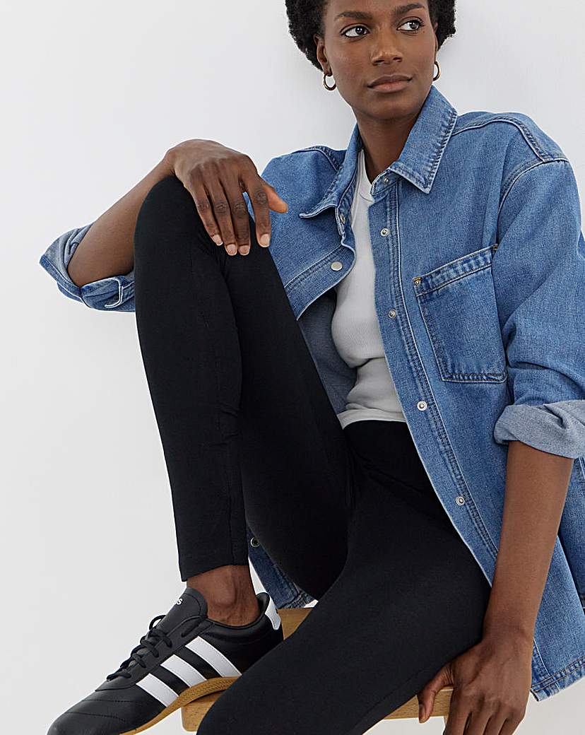 Black Jersey High Waisted Leggings Black JD …