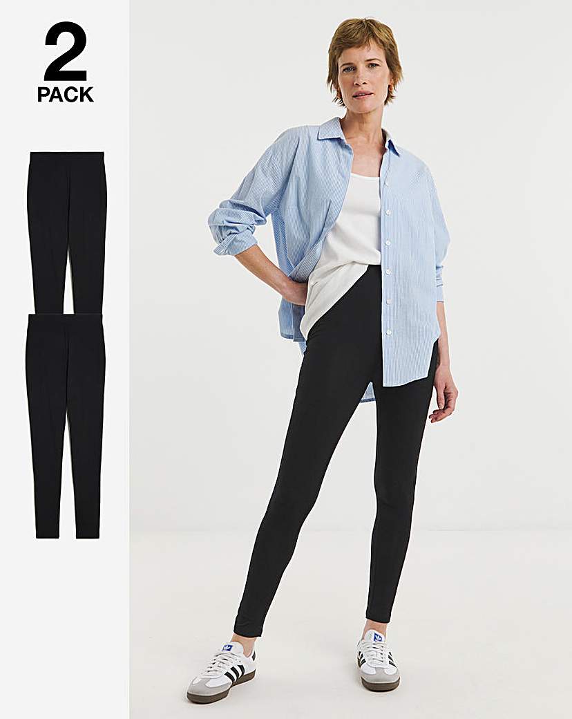 2 Pack Jersey High Waisted Leggings