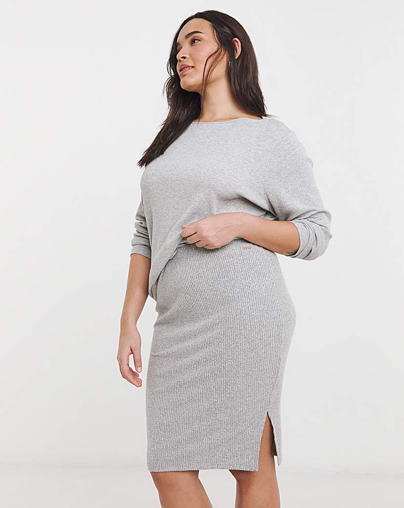 Figleaves Supersoft Rib Midi Skirt