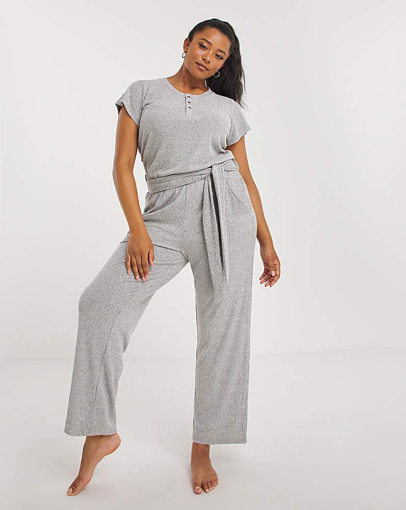 Figleaves Supersoft Luxury Rib Jumpsuit - Grey