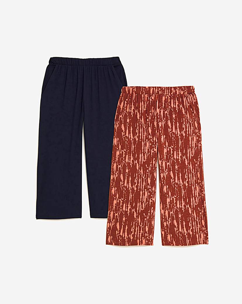 2 Pack Jersey Culotte Trousers