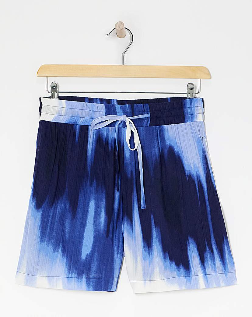 Crinkle Shirred Waist Shorts