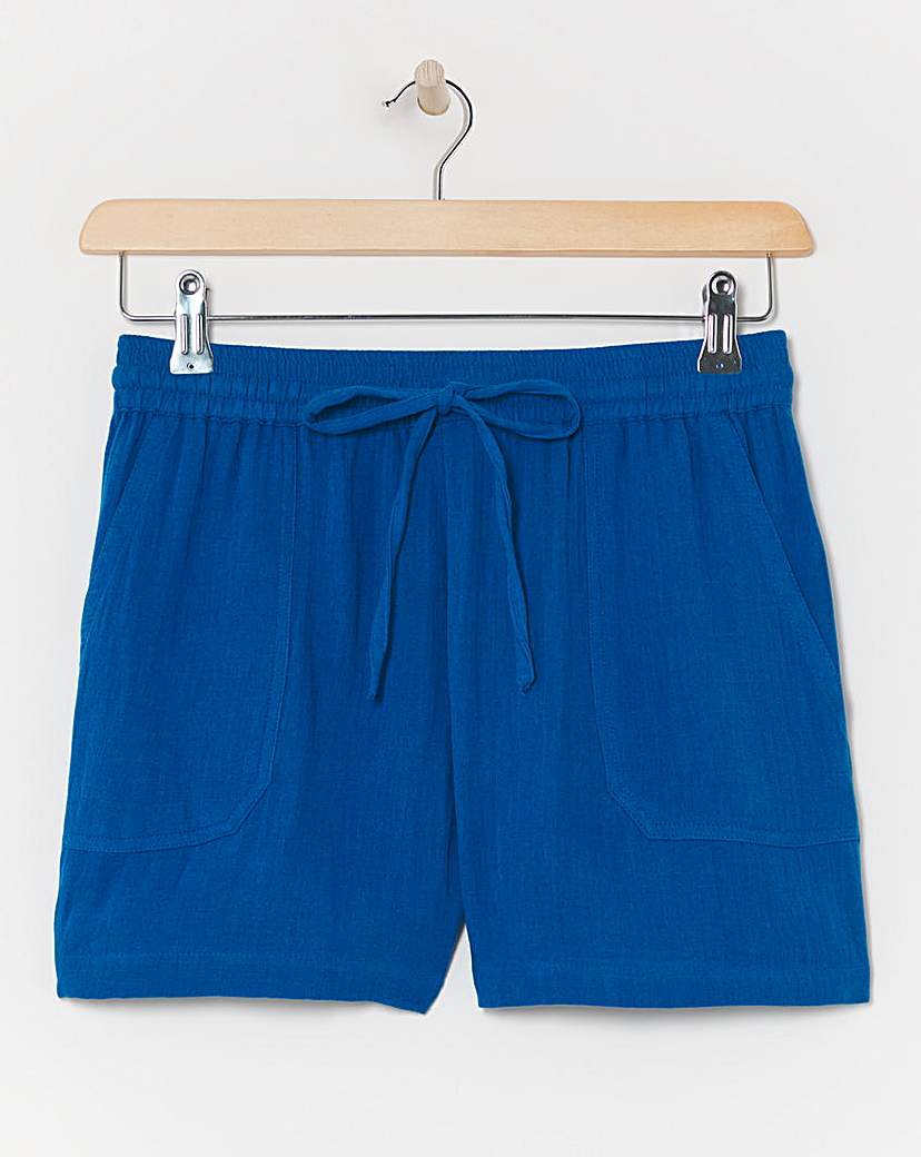Blue Cheesecloth Shorts