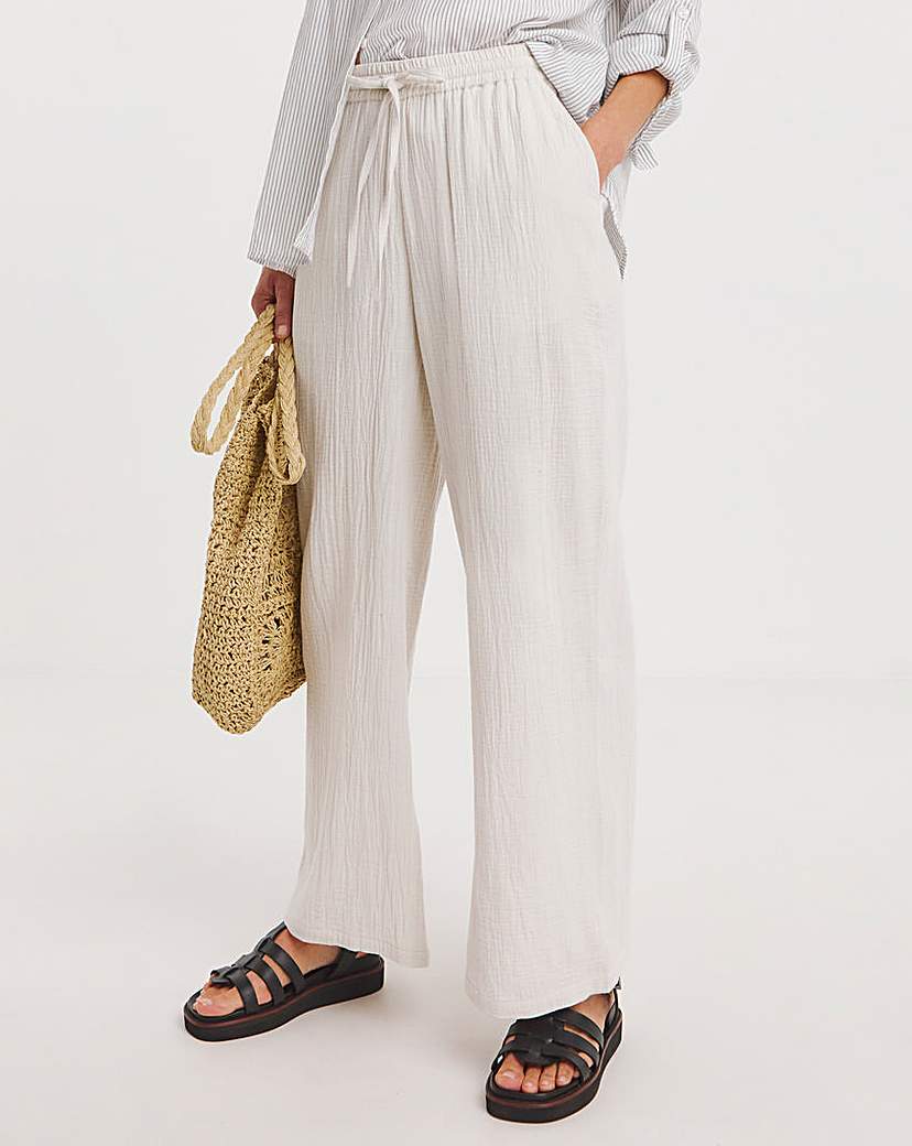 Cheesecloth Wide Leg Trousers