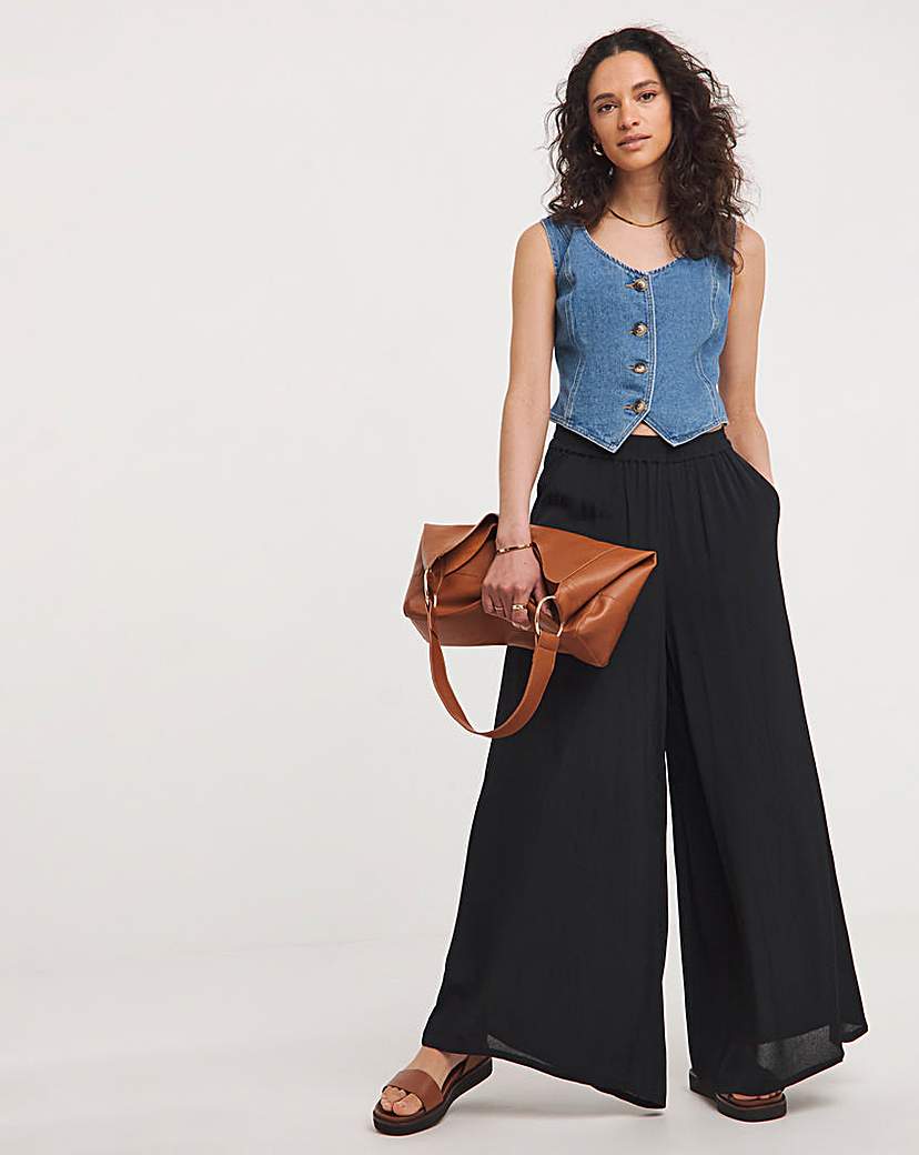 Viscose Moss Palazzo Trousers