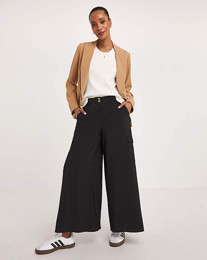 Black Cargo Palazzo Trousers