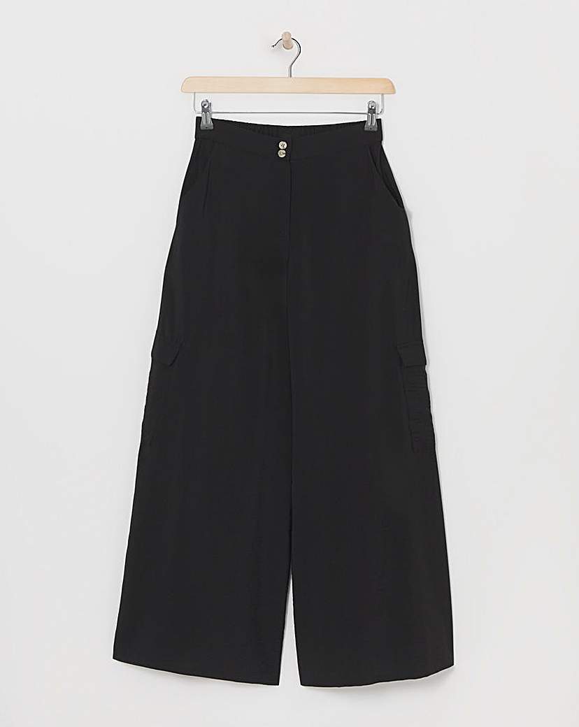 Black Cargo Palazzo Trousers