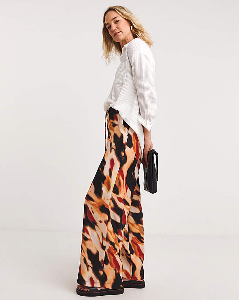 Herringbone Wide Leg Trouser