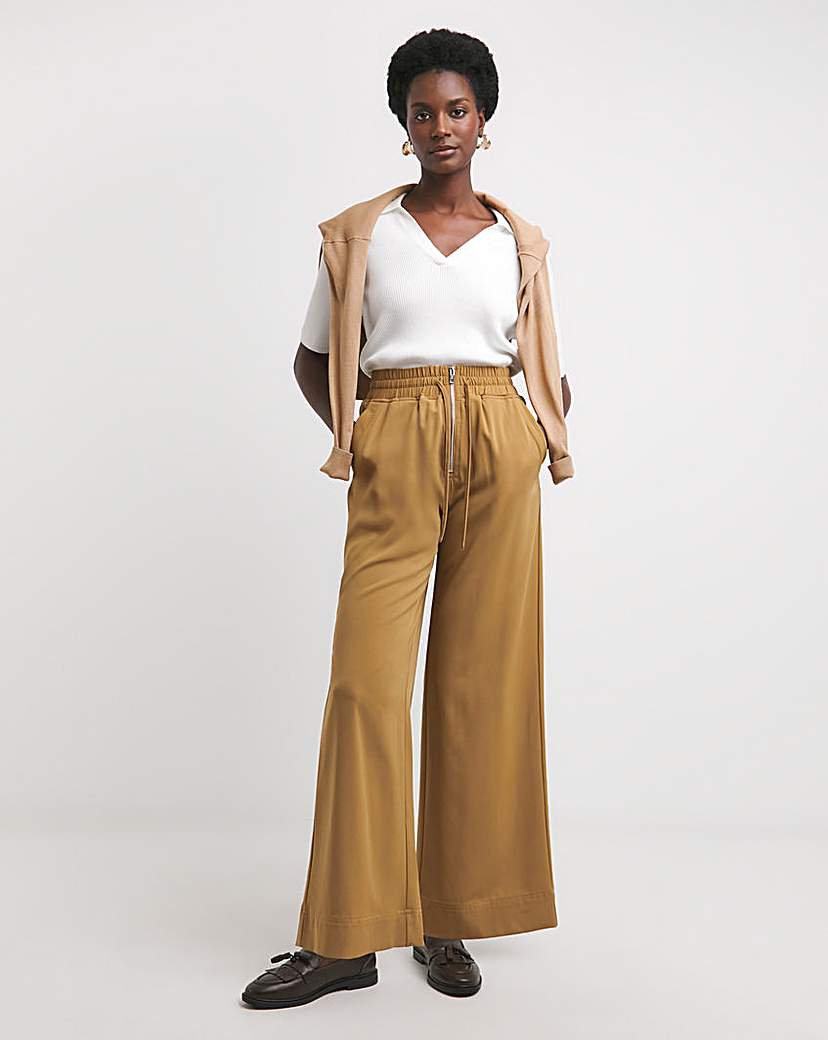 Pull On Wide Leg Trousers