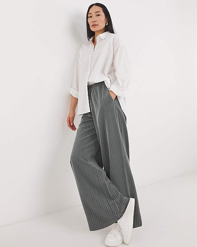 Soft Pull On Pinstripe Trousers