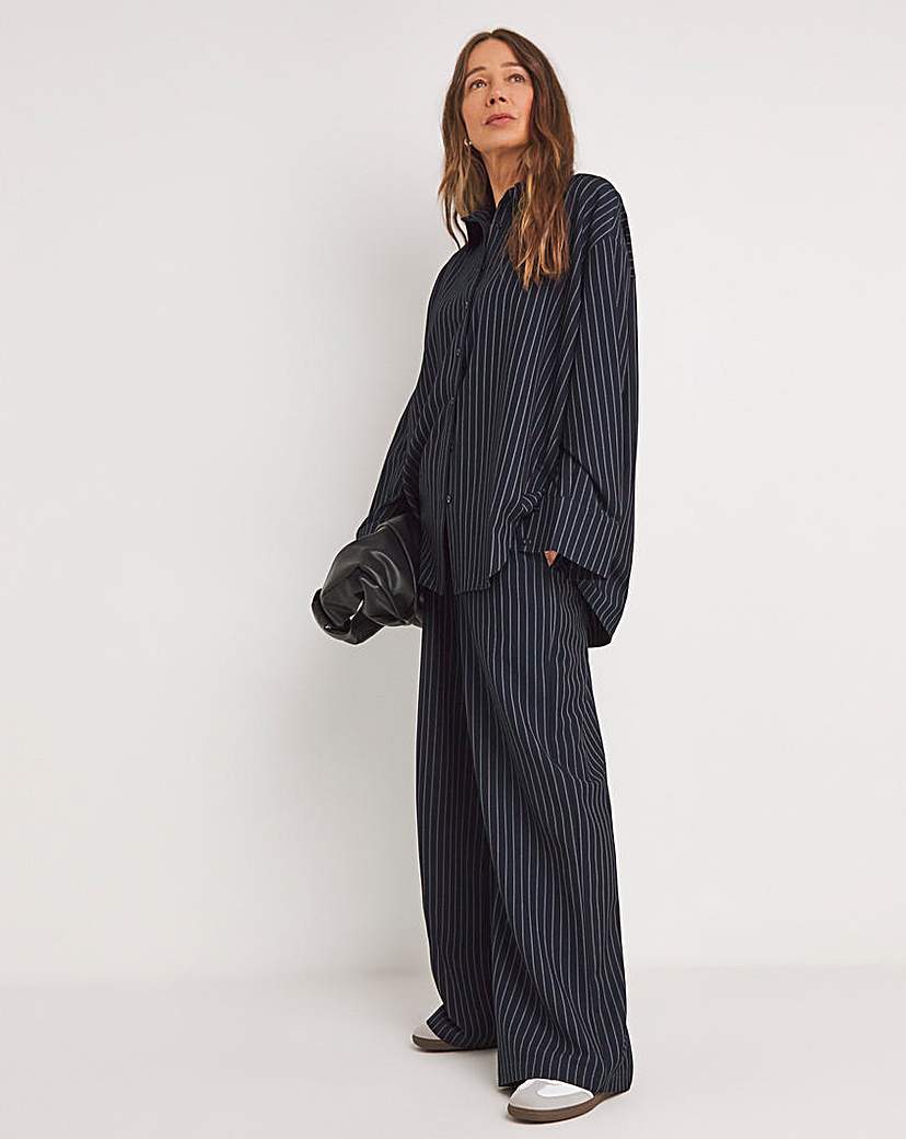 Soft Pull On Pinstripe Trousers