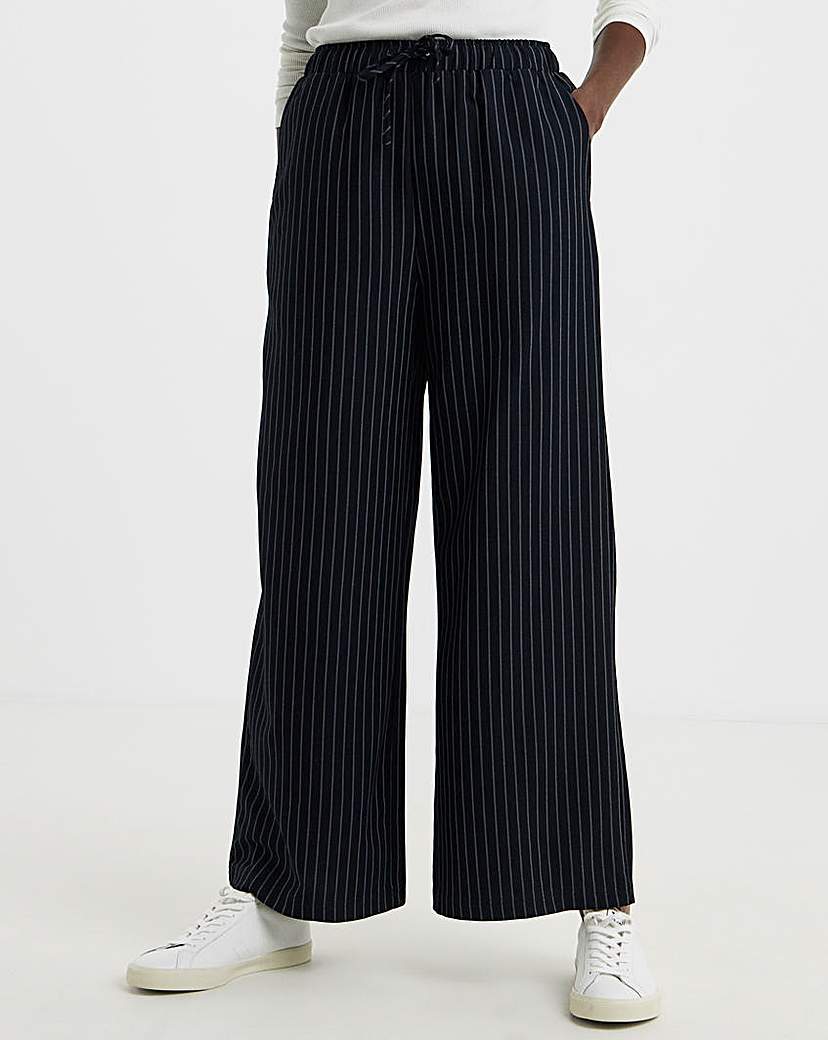 Soft Pull On Pinstripe Trousers