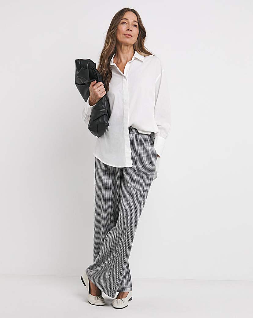 Ponte Jacquard Wide Leg Trouser