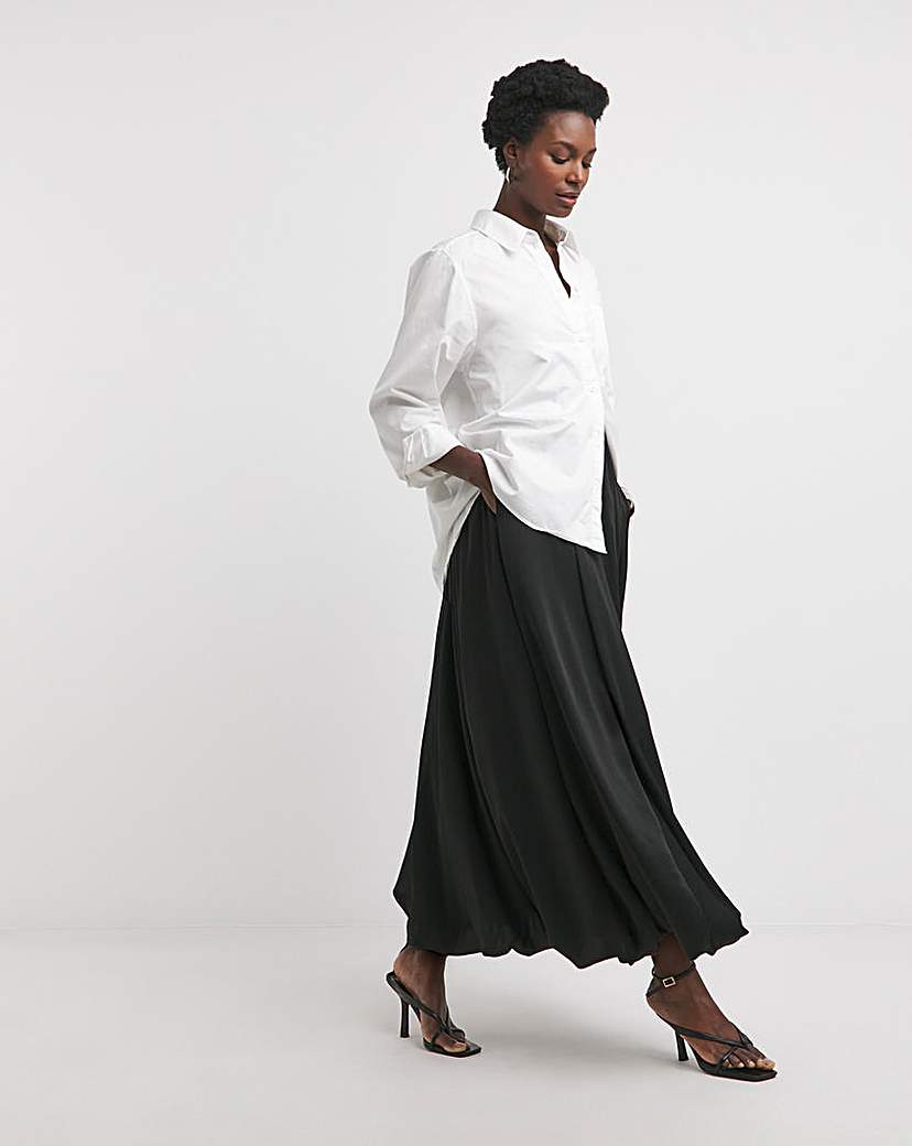 Textured Satin Bubble Hem Skirt