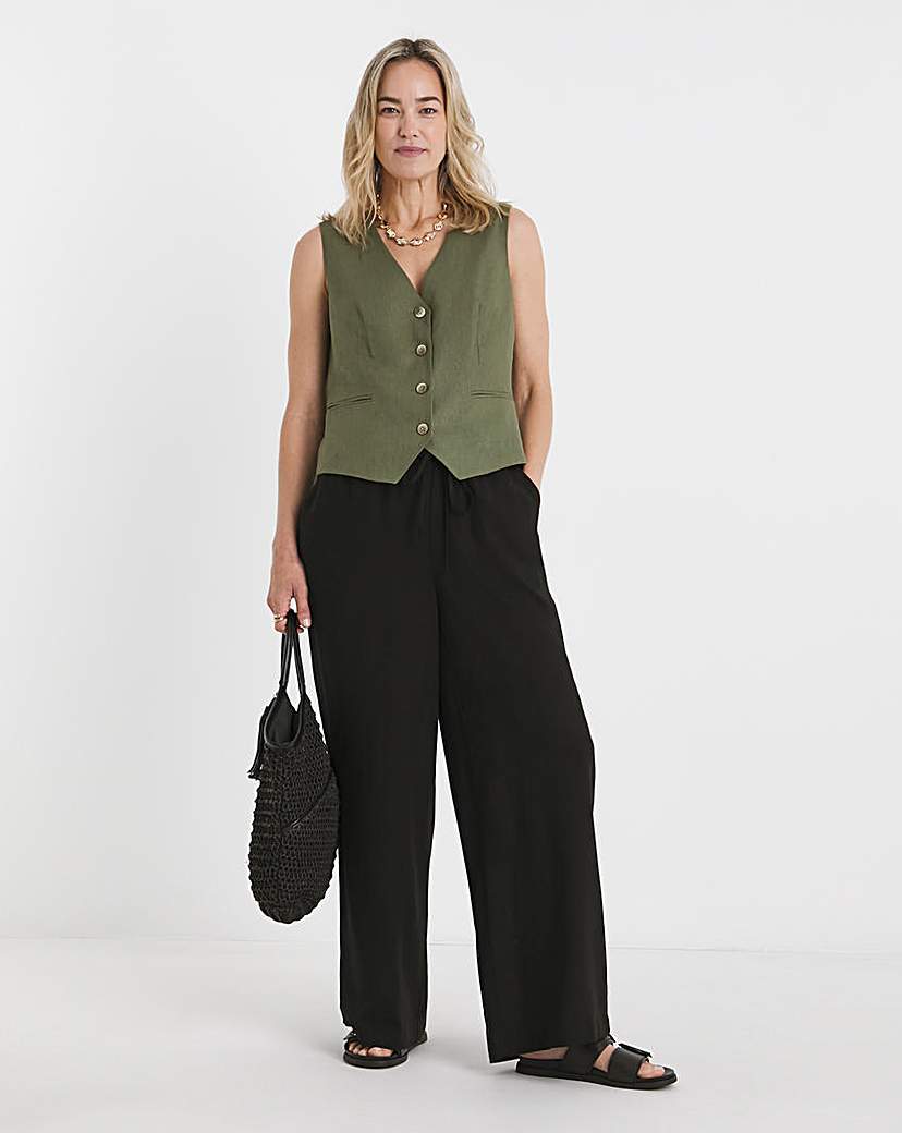 New In - Linen Mix Wide Leg Trouser