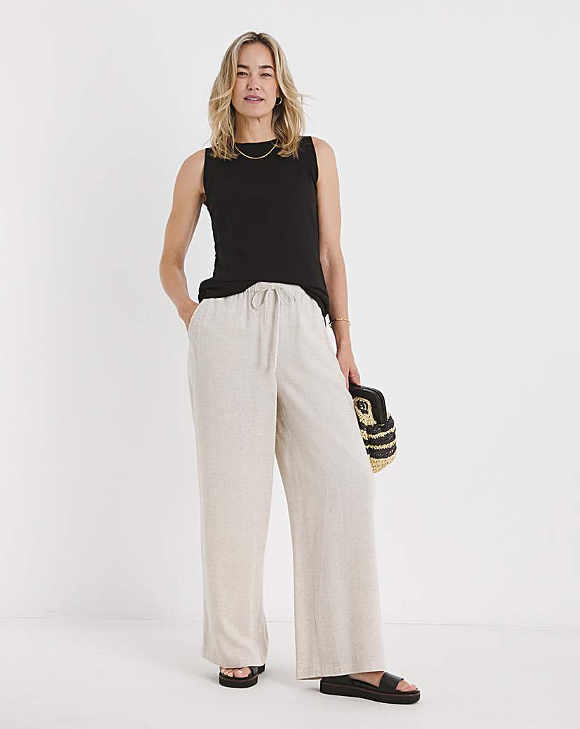 New In - Linen Mix Wide Leg Trouser