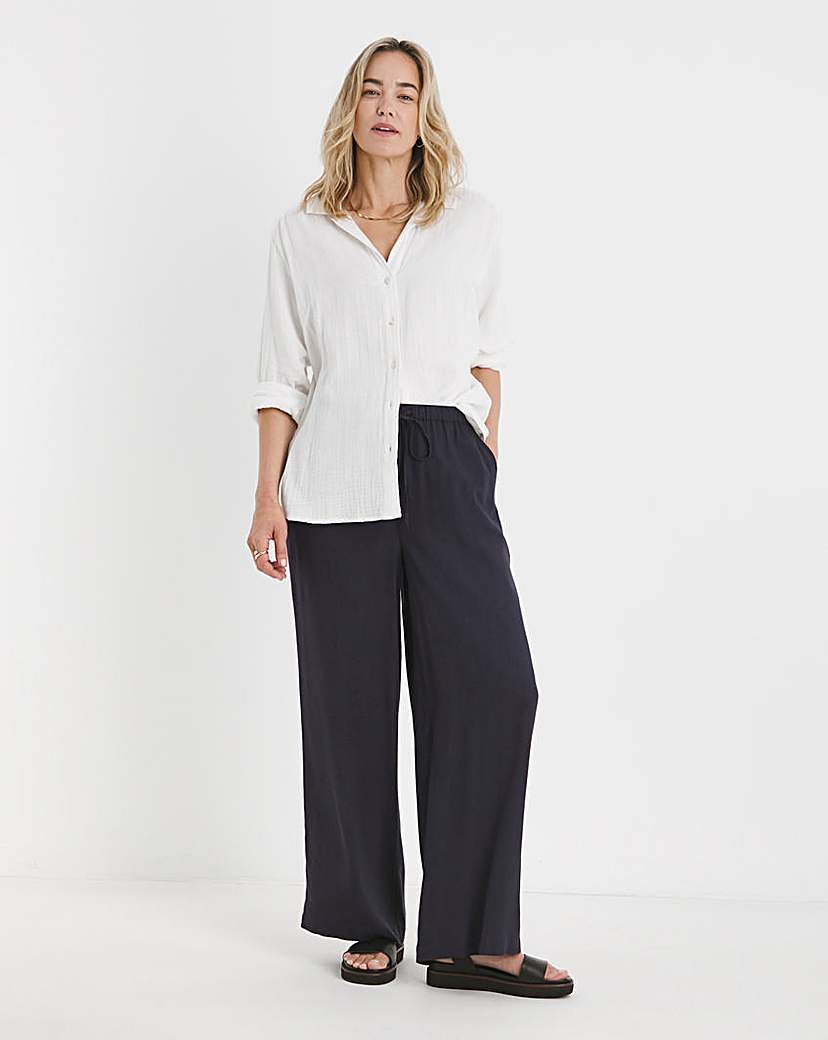 New In - Linen Mix Wide Leg Trouser