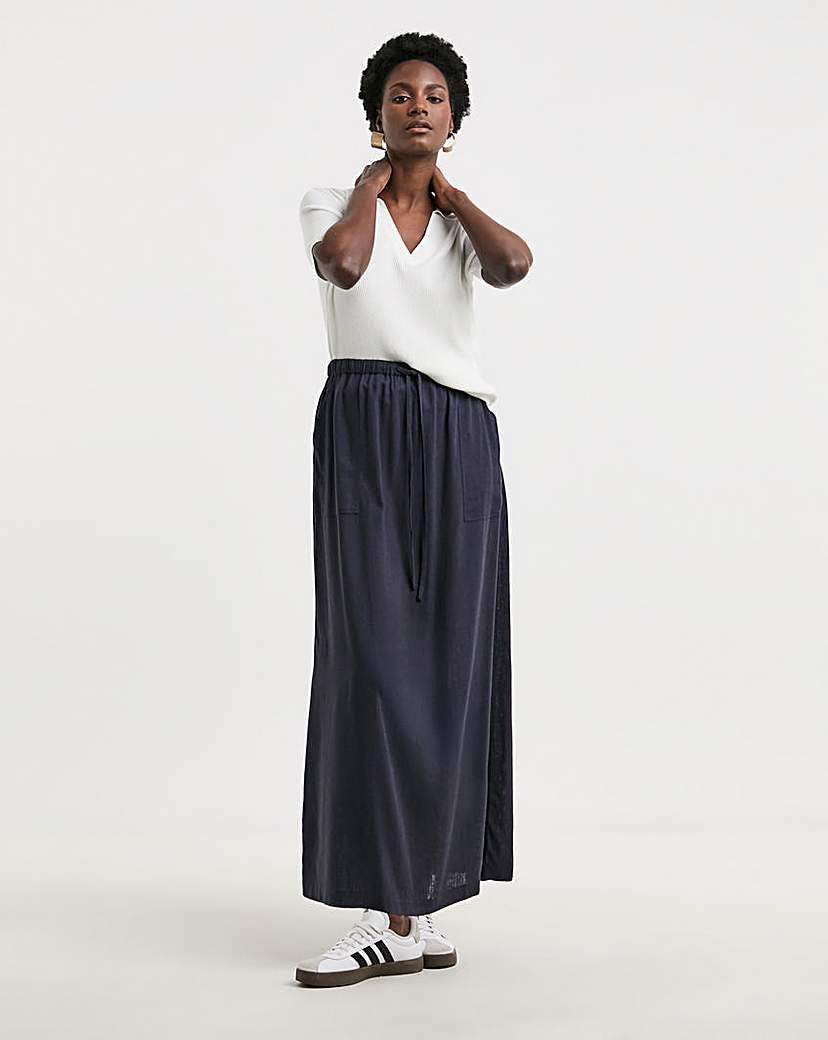 Linen Mix Maxi Skirt