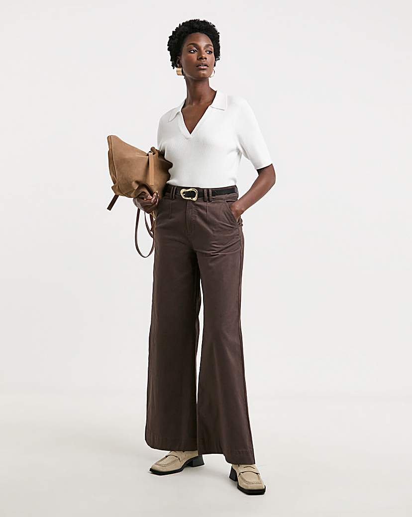 New In - Stretch Wide Leg Chino Trouser