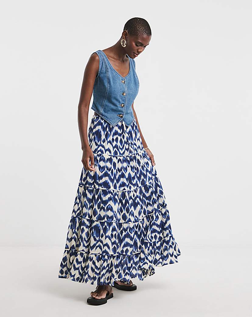 New In - Crinkle Tiered Maxi Skirt