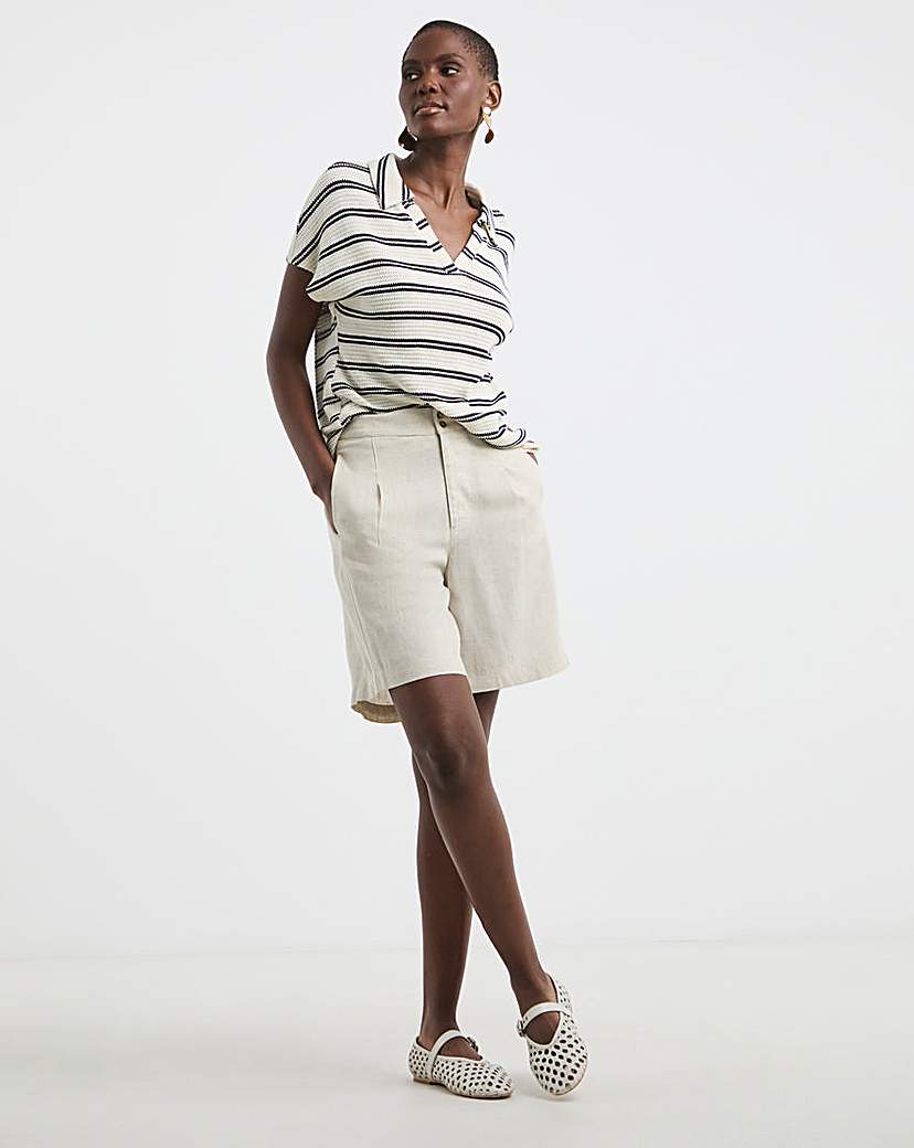 Linen Mix Bermuda Shorts