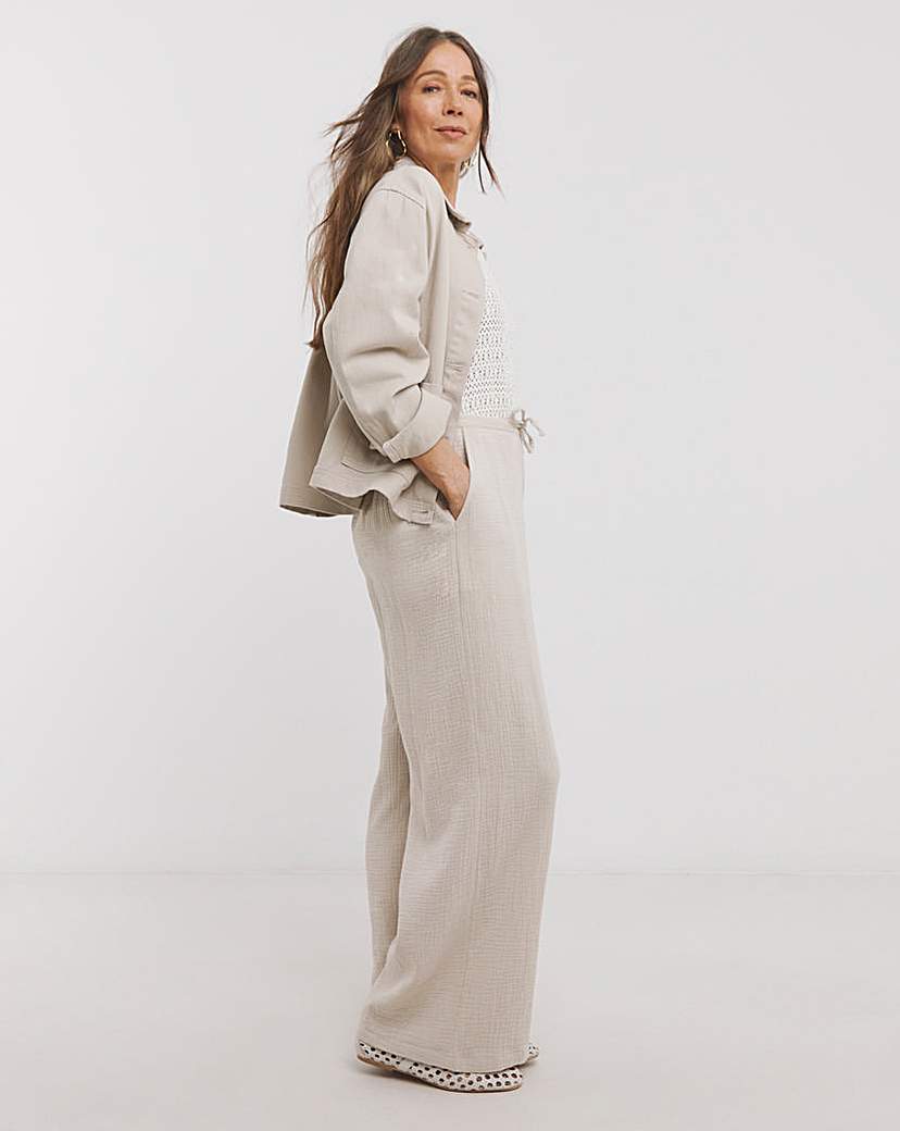 Pure Cotton Wide Leg Trousers