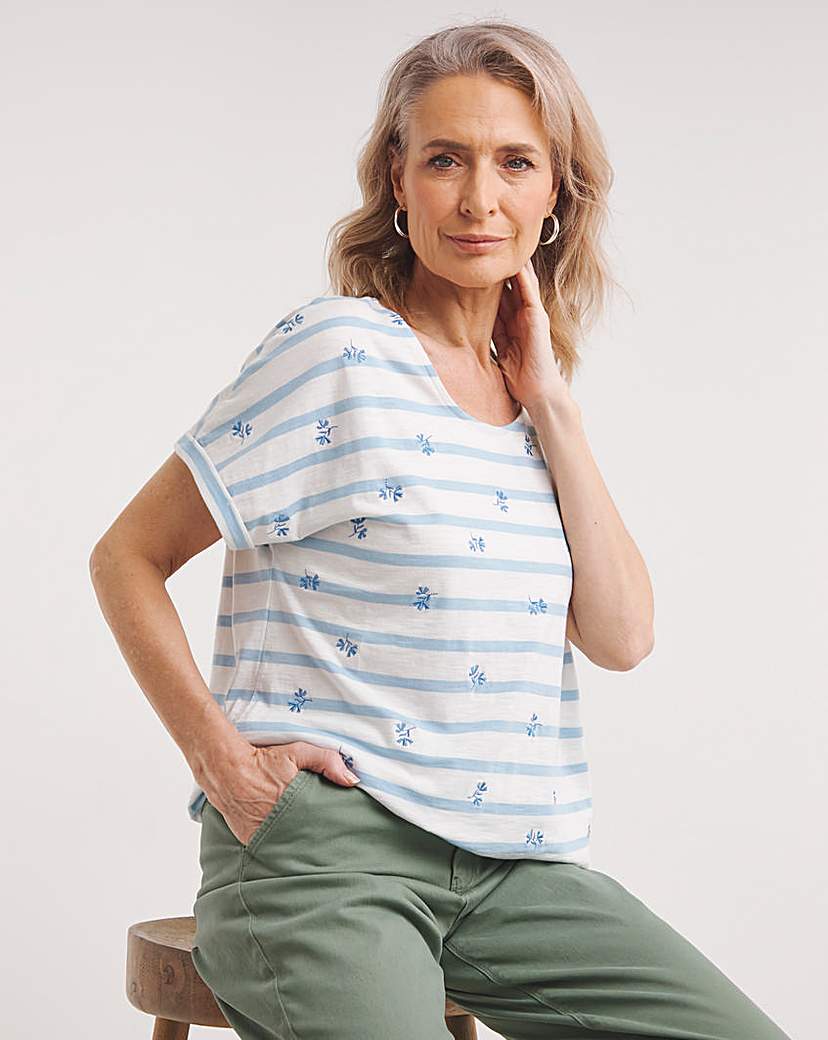 Julipa Embroidered Stripe T-Shirt