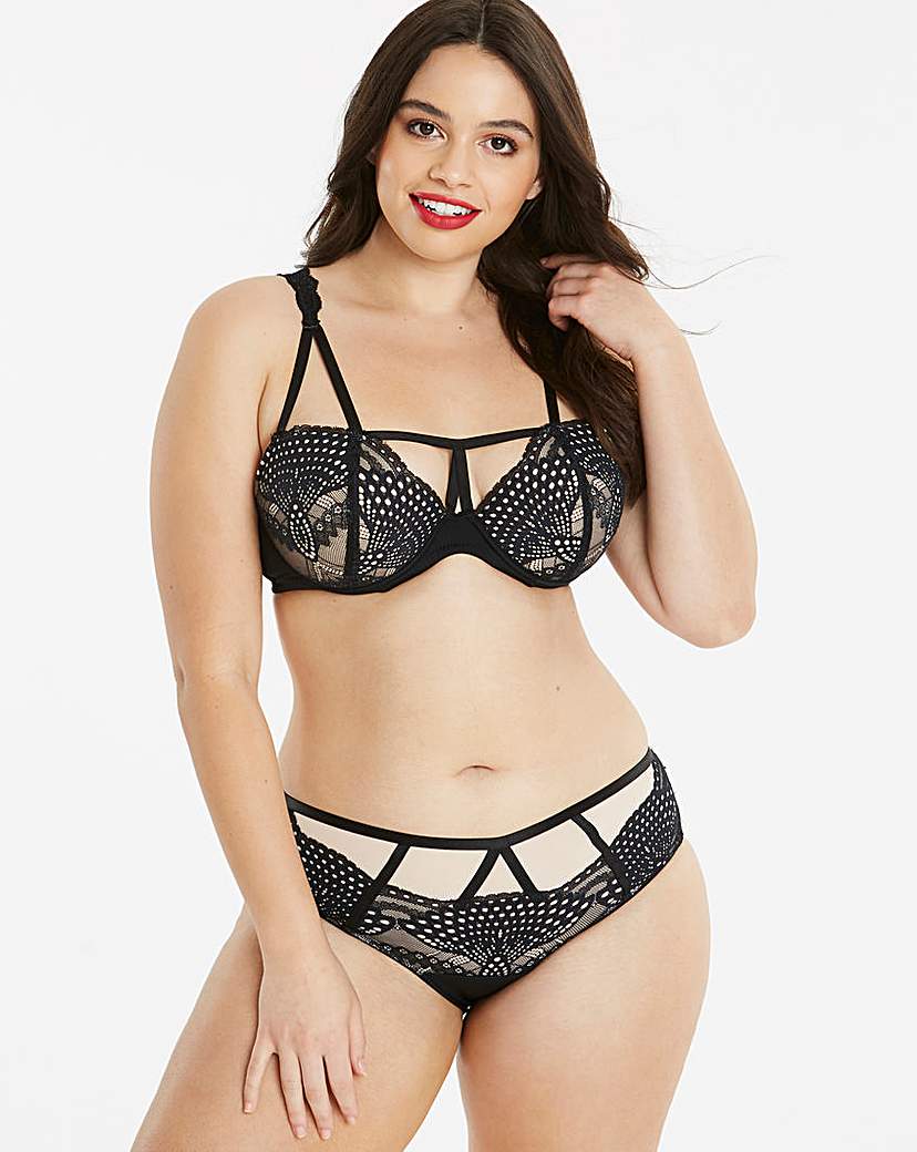 Image of Amy Lace Black/Blush Balcony Bra