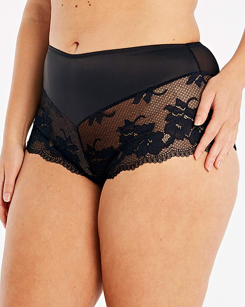 Image of Simply Be Savanna Blk Satin & Lace Short