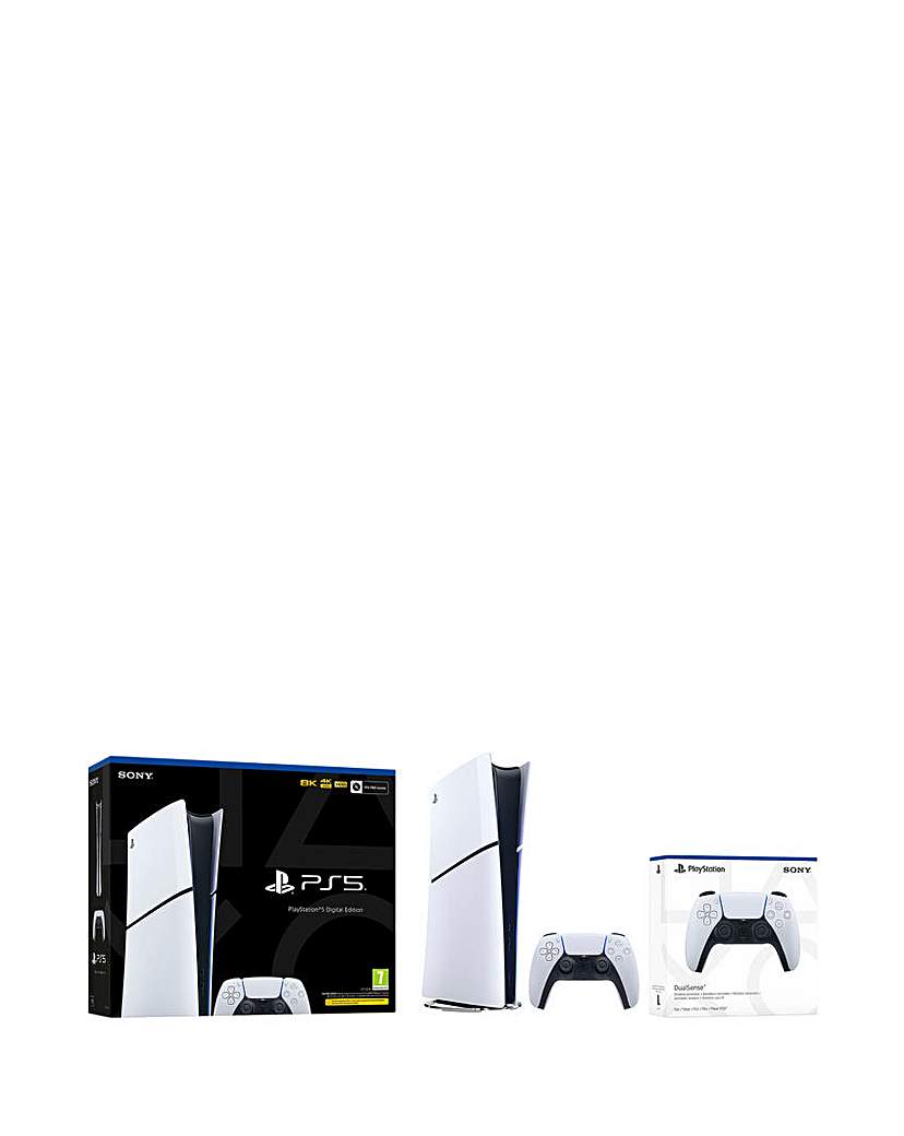 PS5 Digital & White Dualsense Cntrl Bndl