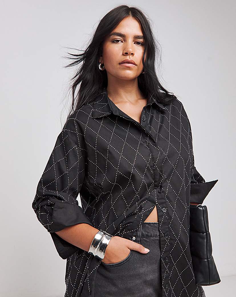 Embellished Oversized Shirt