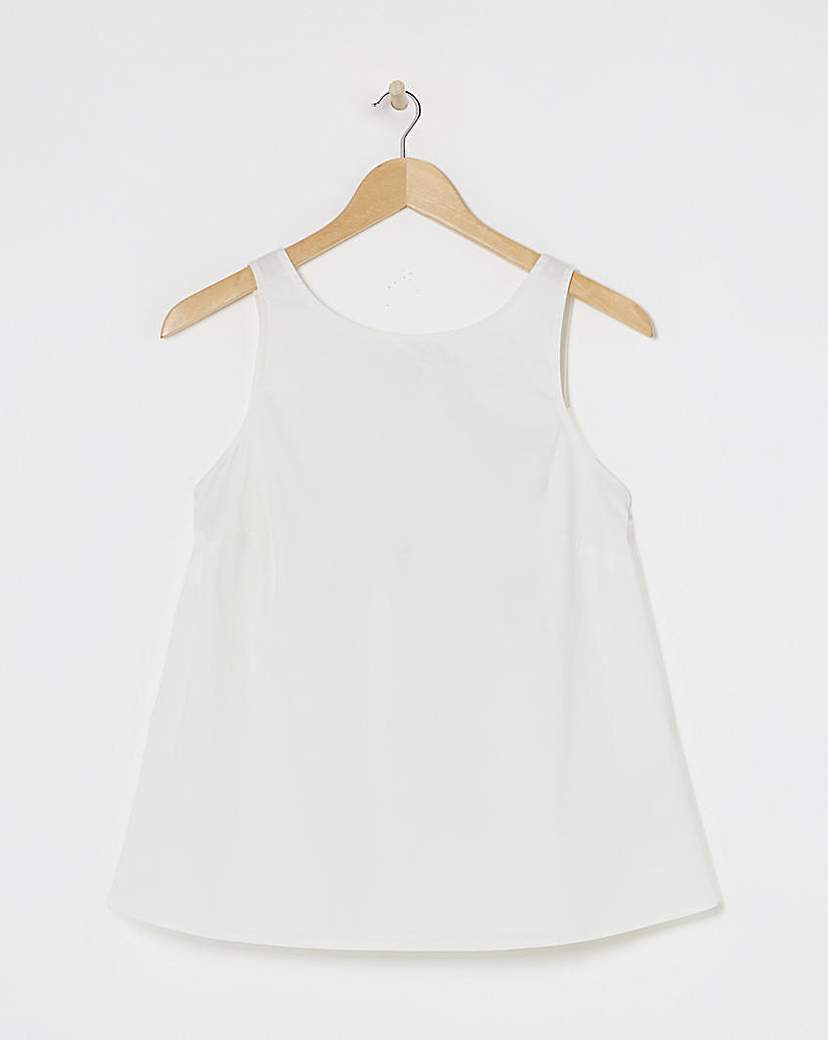 Simply Be White Bow Back Poplin Top