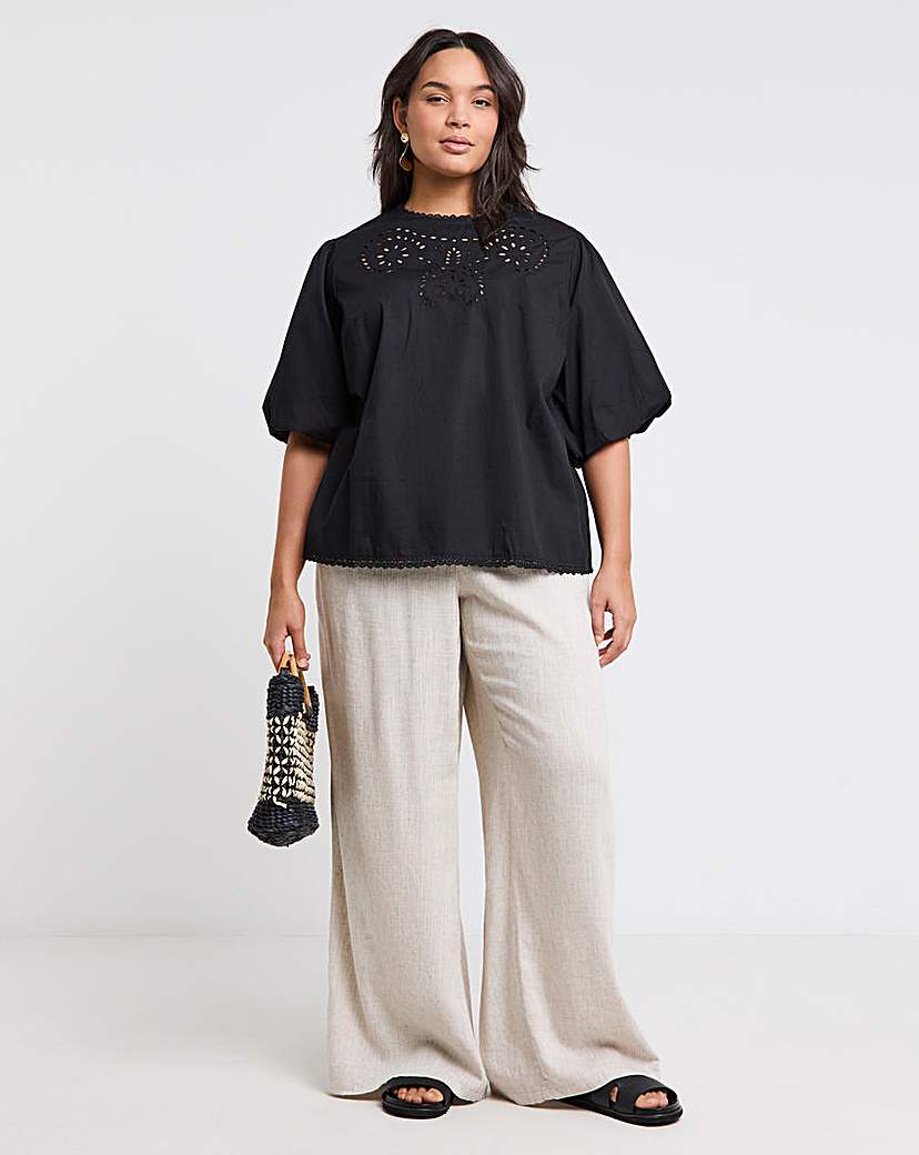 Broderie Puff Sleeve Blouse