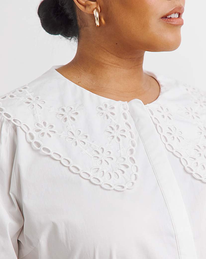 Broderie Collared Blouse