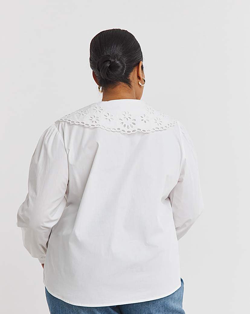 Broderie Collared Blouse