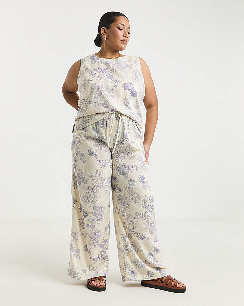 Floral Linen Blend Vest Top