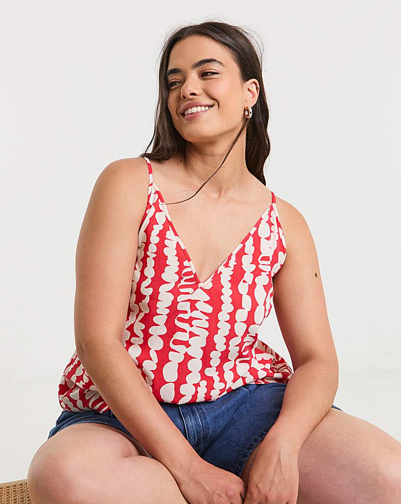 New In - Pink Print V Neck Cami