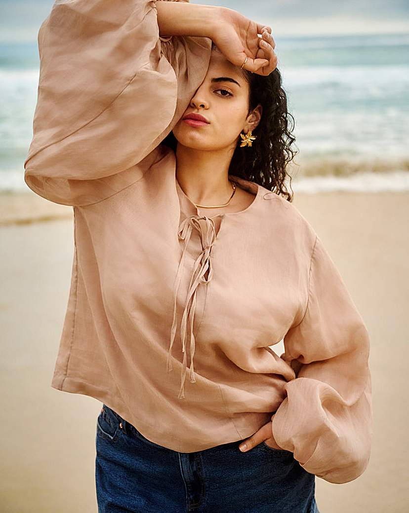 Dusted Rose Volume Sleeve Blouse