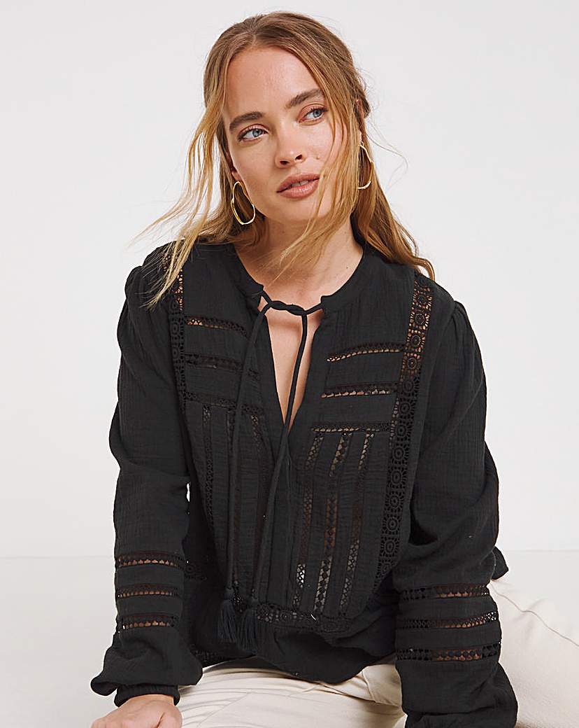 New In - Black Cutwork Blouse