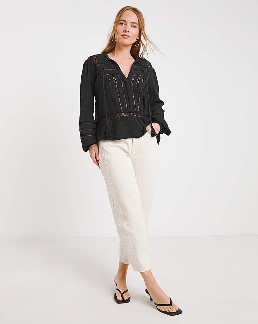Black Cutwork Blouse