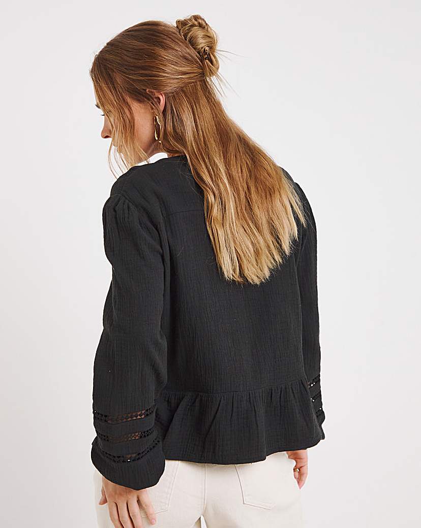 Black Cutwork Blouse